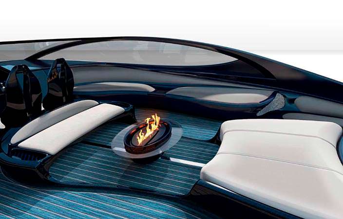 Камин-чаша на палубе Bugatti Niniette 66