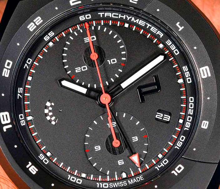 Черный циферблат Porsche Design Monobloc Actuator Chronograph