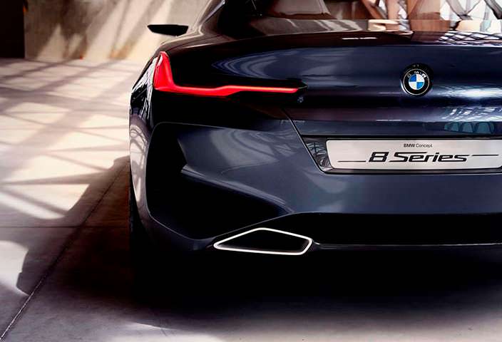 Дизайн сзади BMW 8-Series Coupe 2017 года
