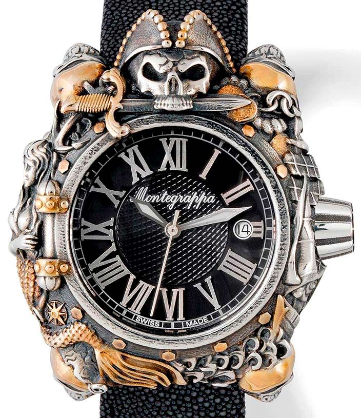 Серебряные часы с позолотой Montegrappa Pirates: цена $4 500