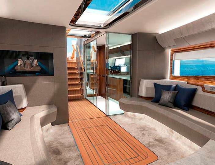 Дизайн каюты яхты Rolls-Royce Aeroboat S6