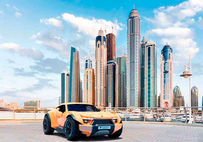 Внедорожный суперкар Zarooq Sandracer 500GT из Дубая