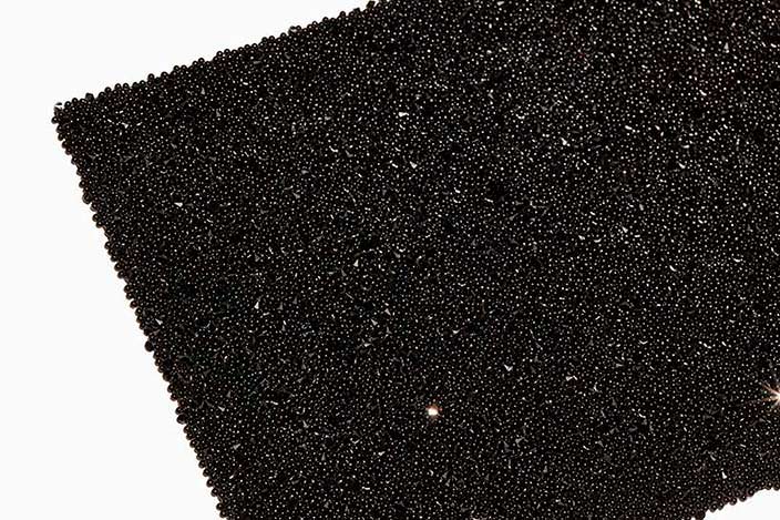 Чёрная ткань с кристаллами Swarovski
