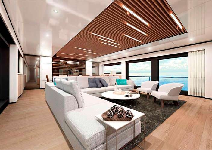 Дизайн салона яхты Wider Yachts 130