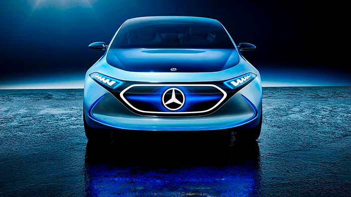 Электрокар Mercedes EQ A Concept в режиме Sport