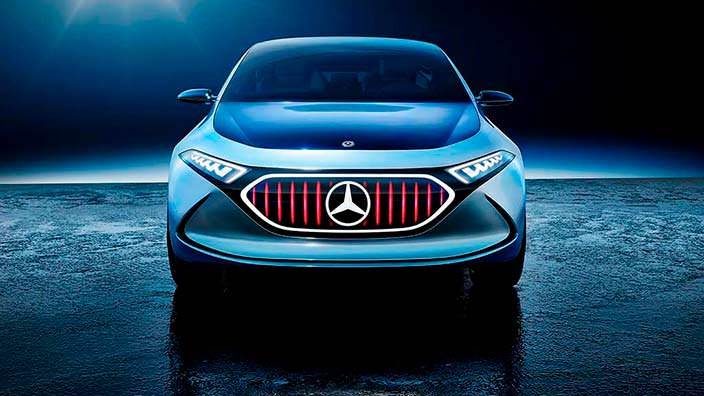 Электрокар Mercedes EQ A Concept в режиме Sport Plus