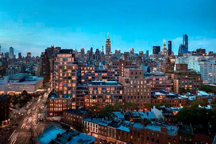 Панорамный вид на Манхэттен из окон пентхауса