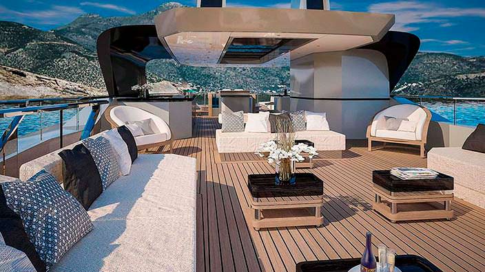 Скай-лаундж на яхте Sarp Yachts Nacre 55