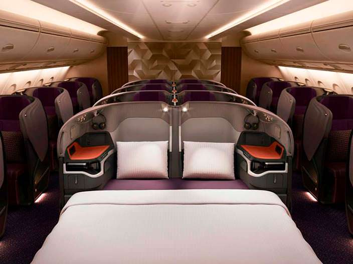 Люксы с двуспальными кроватями на борту Airbus A380