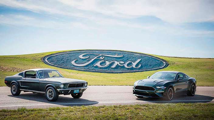 Ford Mustang GT390 1968 года и Ford Mustang Bullitt 2019 года