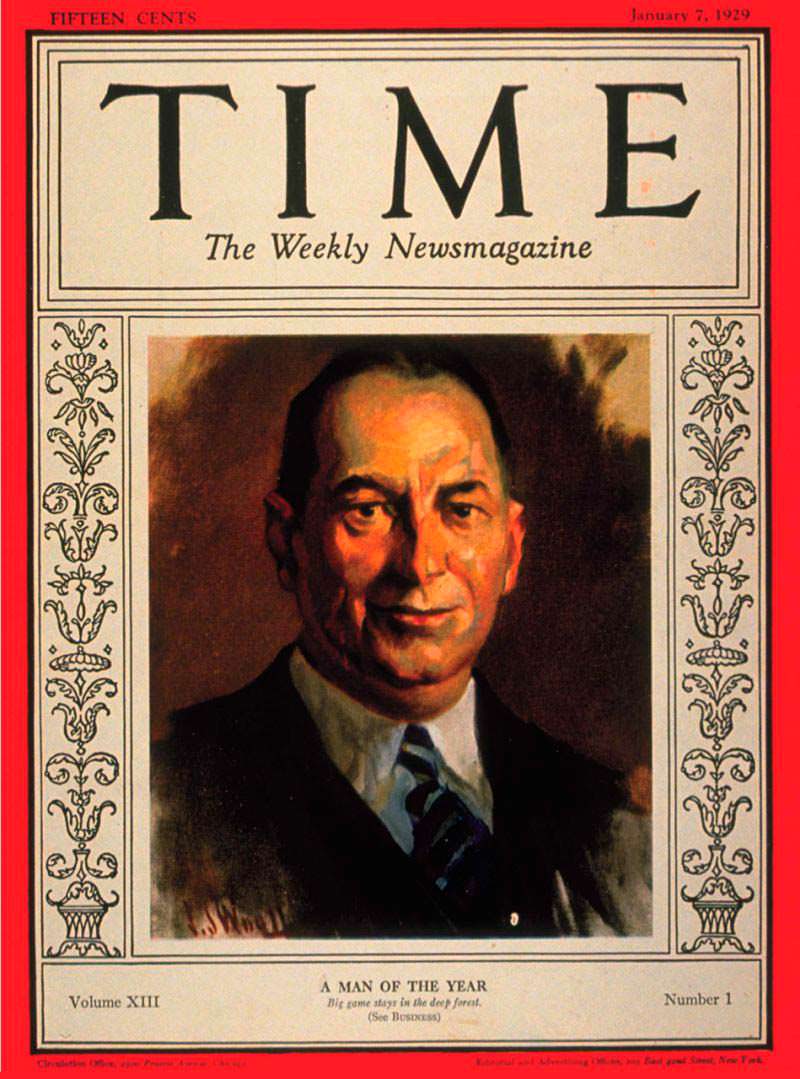 1928 год. Промышленник Уолтер Крайслер на обложке Time