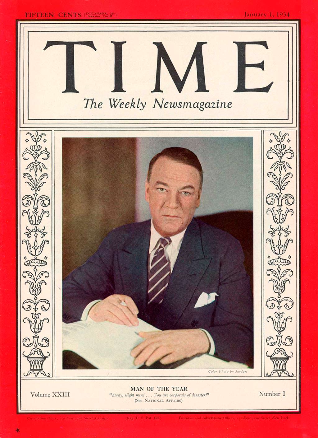 1933 год. Бизнесмен Хью Джонсон на обложке Time