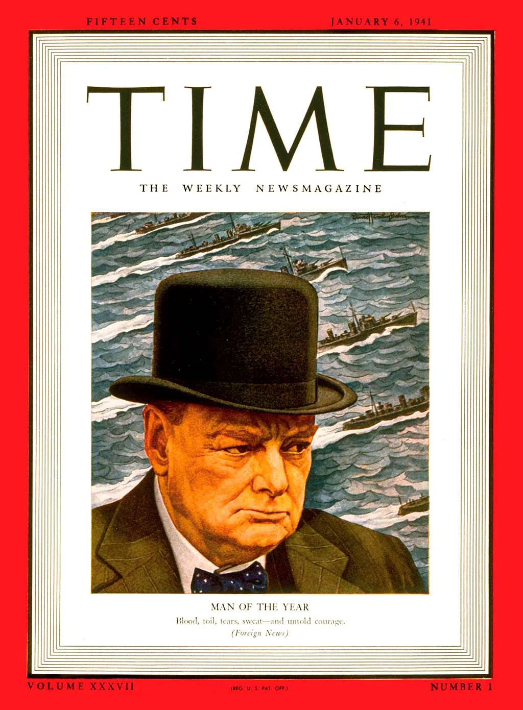 1940 год. Премьер Британии Уинстон Черчилль на обложке Time