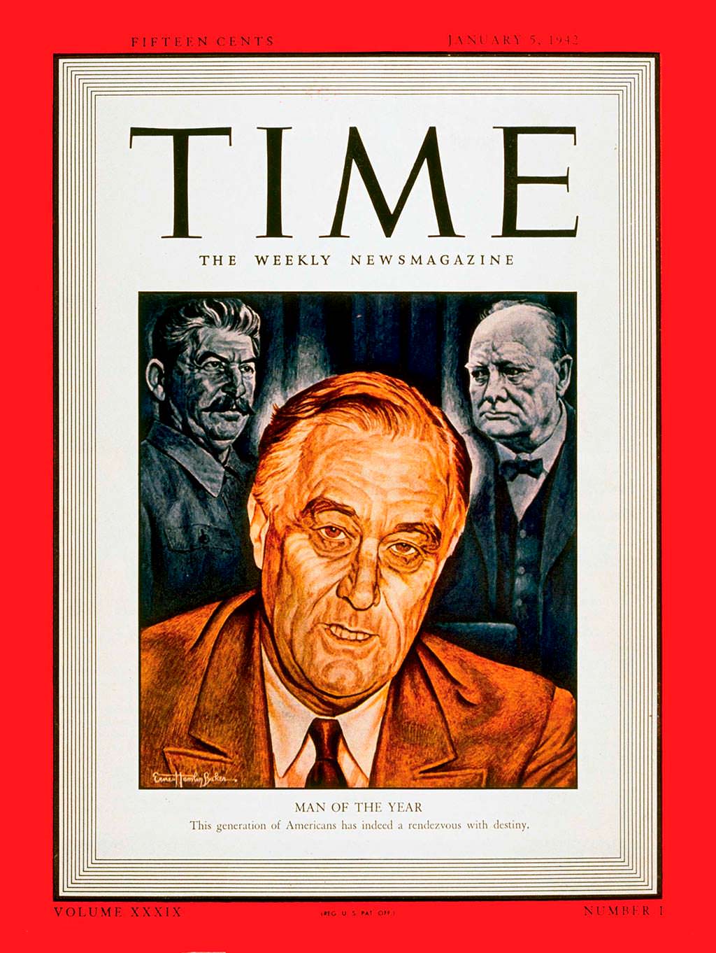 1941 год. 32-й президент США Франклин Рузвельт на обложке Time