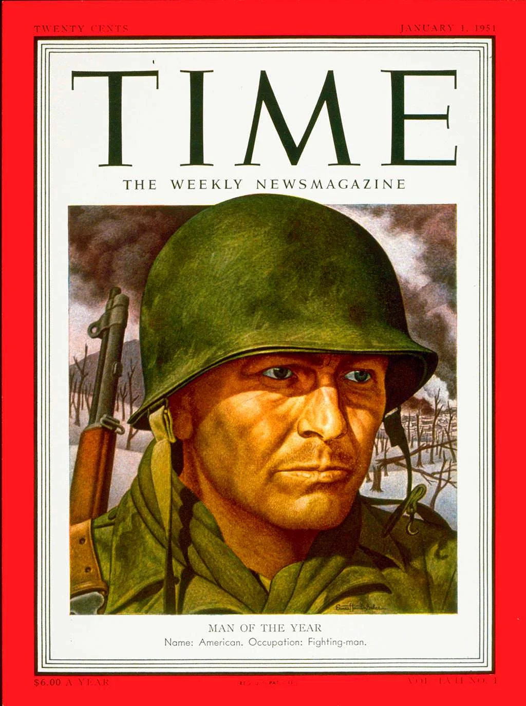 1950 год. Американский солдат на обложке Time