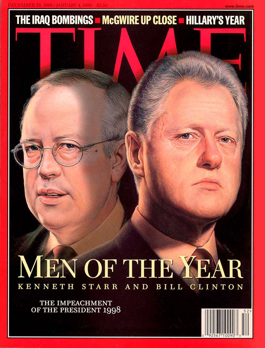 1998 год. Билл Клинтон и Кеннет Стар на обложке Time