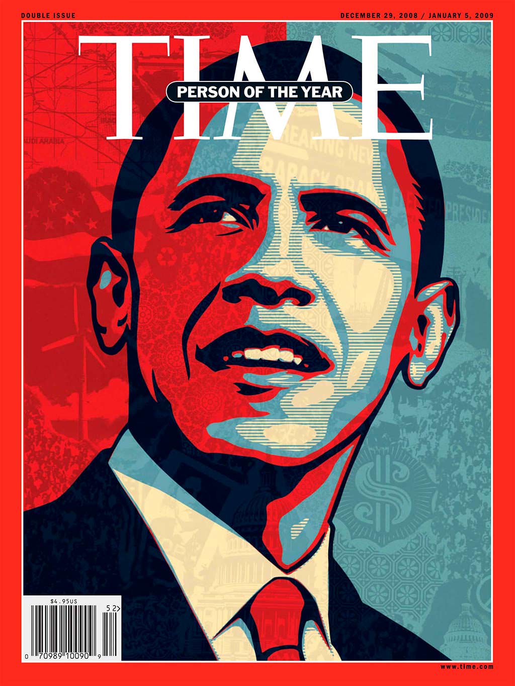 2008 год. 44-й президент США Барак Обама на обложке Time