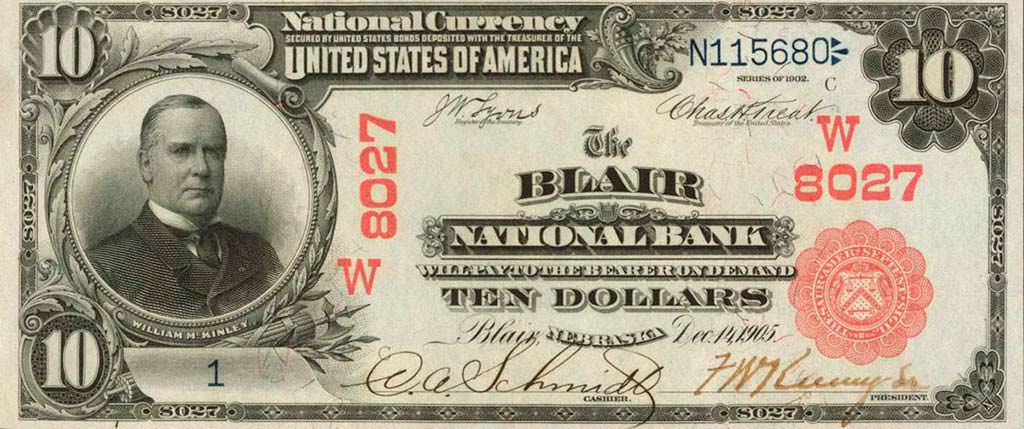 Коллекционная купюра номиналом $10 1905 года. Цена до $40 000