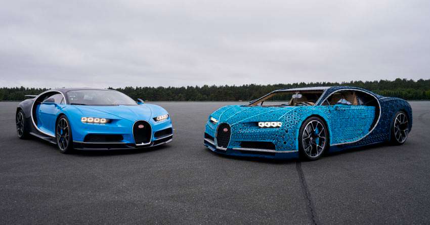 Настоящий Bugatti Chiron и полноразмерный конструктор LEGO