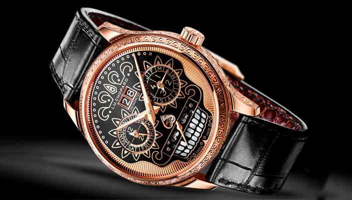 Золотые часы ручной работы в честь Праздника мертвых от Chopard