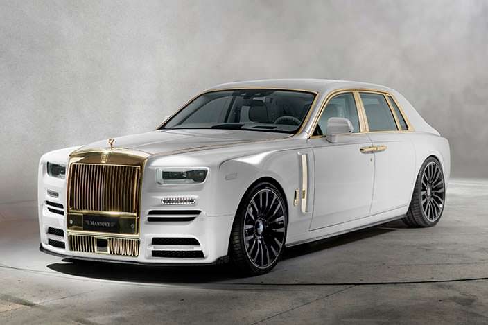 Золотой Rolls-Royce Phantom VIII. Тюнинг от Mansory