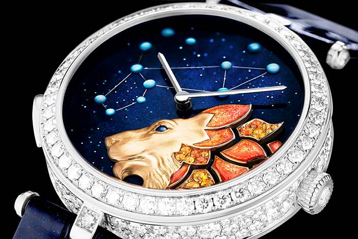 Женские бриллиантовые часы Van Cleef & Arpels Zodiac Lumineux