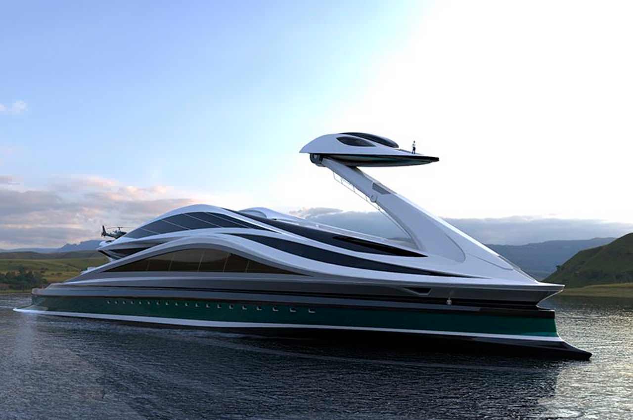 Avanguardia - мегаяхта в виде лебедя от Lazzarini Design