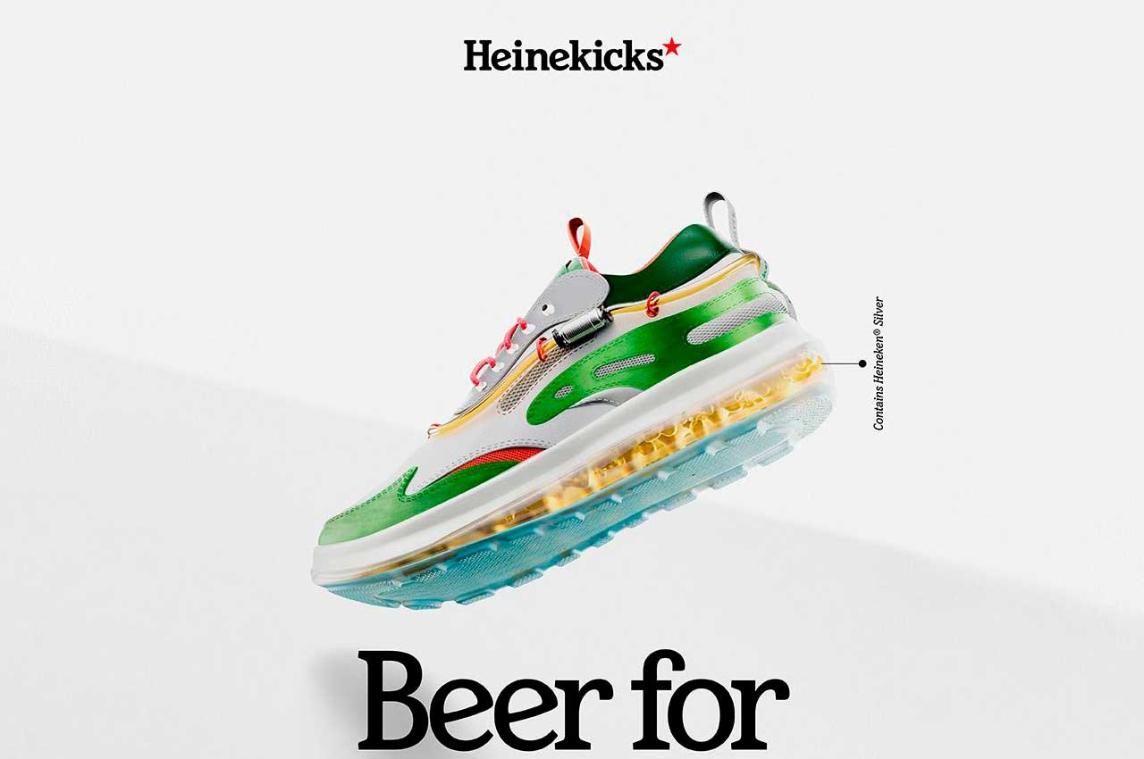 Heineken створила кросівки із відкривачкою та пивом в підовші