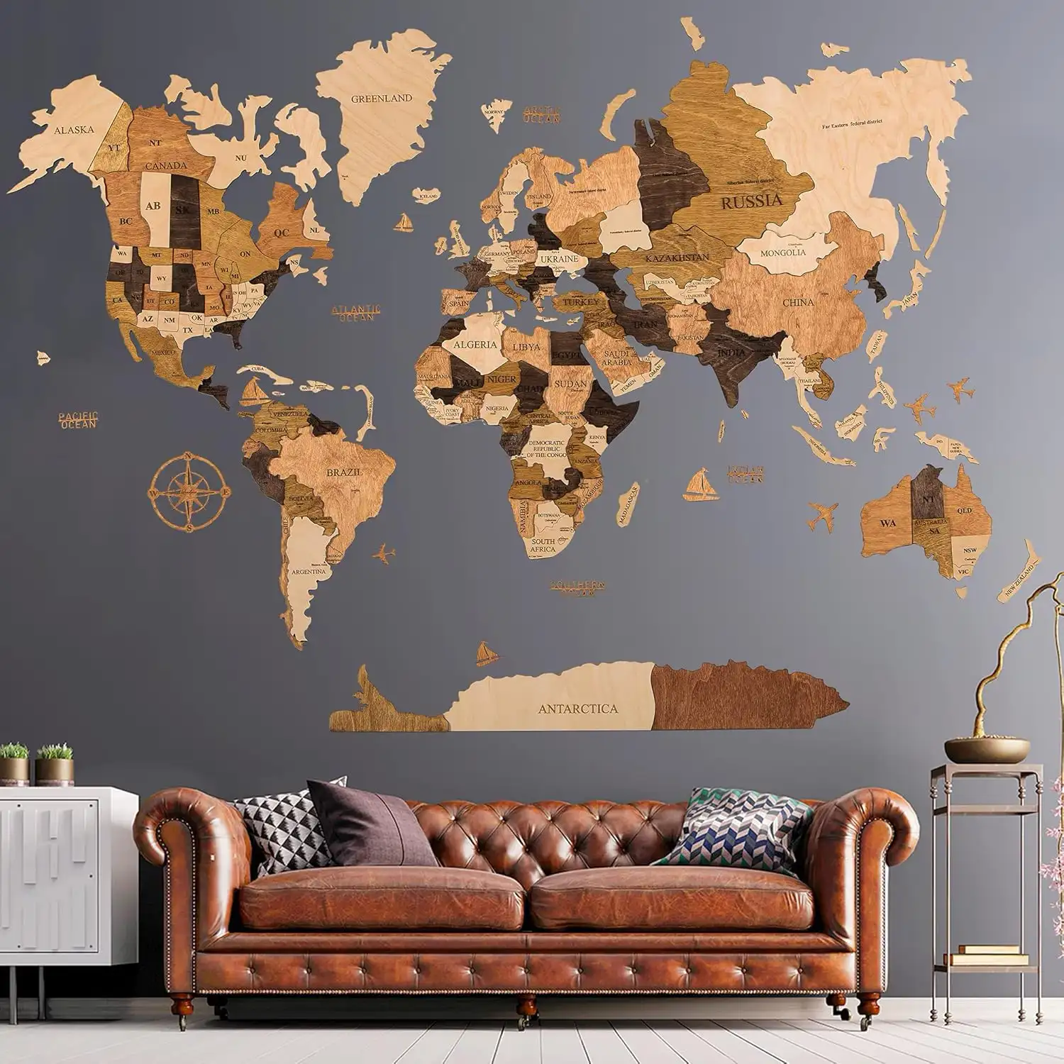 Деревянная карта как способ выразить любовь к путешествиям